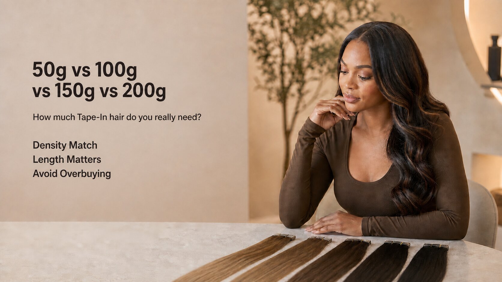 50g vs 100g vs 150g vs 200g Tape-Ins: How Much Hair Do You Need?