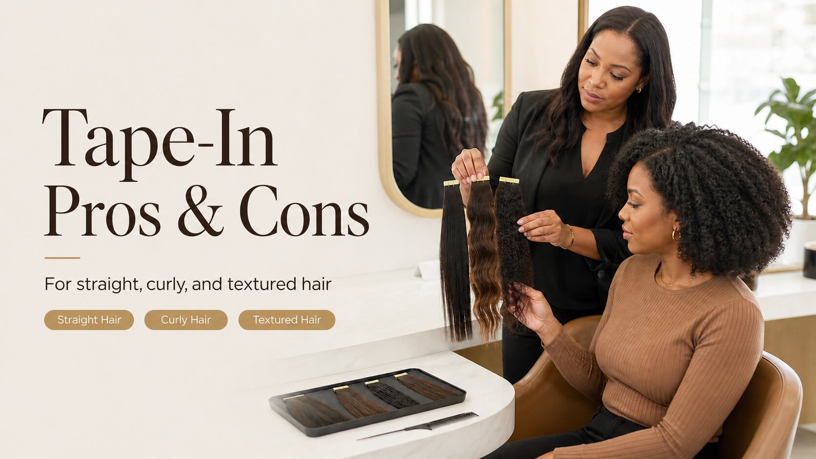 Tape-In Extensions Pros and Cons for Straight, Curly and Textured Hair