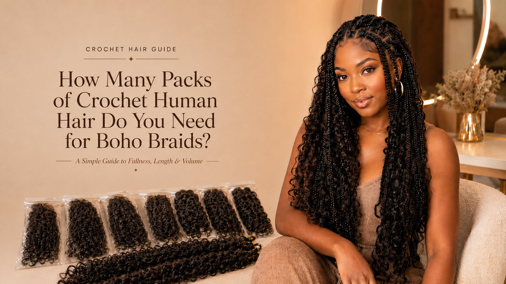 How Many Packs of Crochet Human Hair Do You Need for Boho Braids?