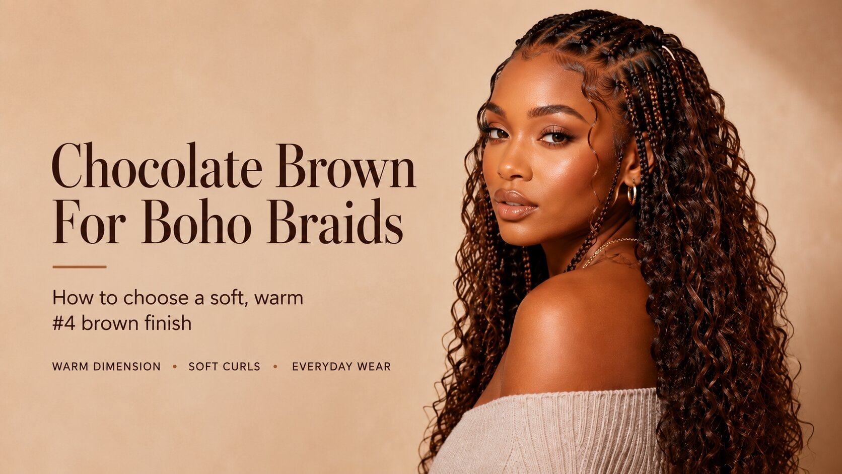 Chocolate Brown Crochet Hair: How to Choose #4 Brown for Boho Braids
