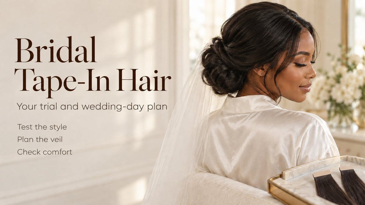 Bridal Hairstyles with Tape In Extensions: Trial and Wedding Plan