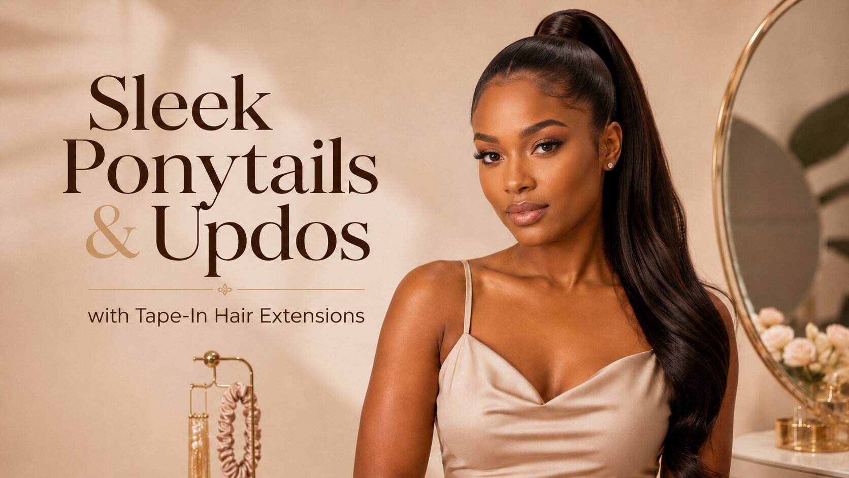 Sleek Ponytails & Updos with Tape-In Hair Extensions