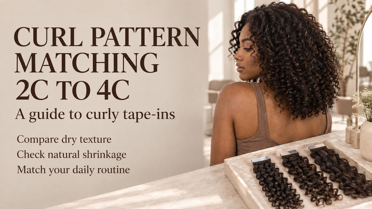 Curly Tape-In Curl Pattern Chart: 2C to 4C Texture Matching