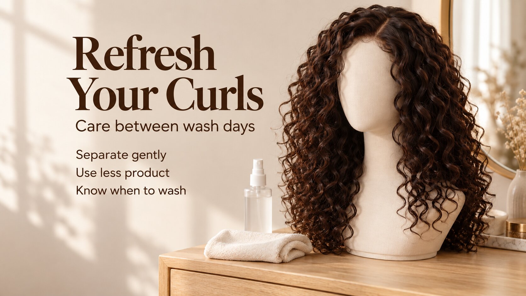 Curly Human Hair Wig Care: Keep Curls Defined Between Washes