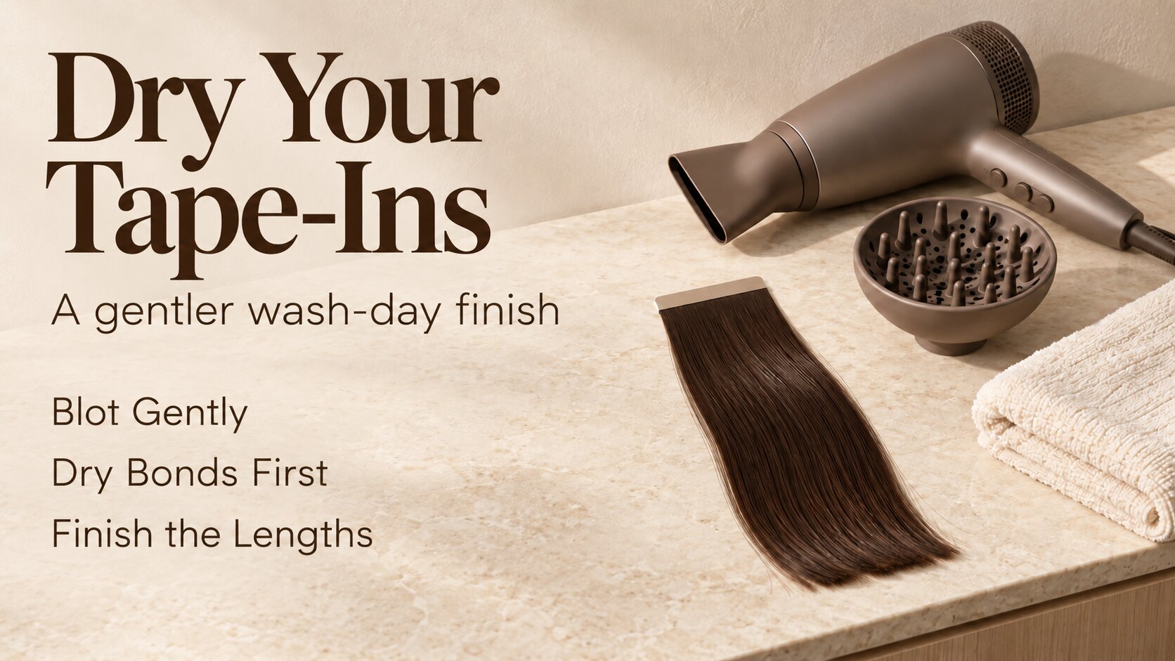 How to Dry Tape In Extensions Correctly After Washing