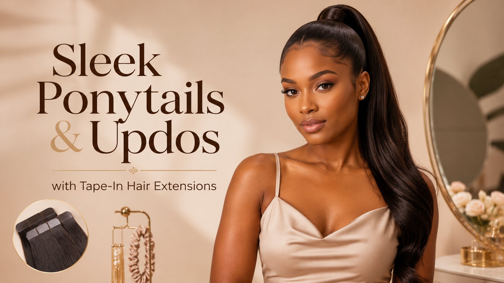 Sleek Ponytails & Updos with Tape-In Hair Extensions