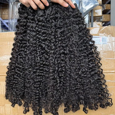 Burmese Curly raw burmese curly hair unprocessed human hair Double Drawn 