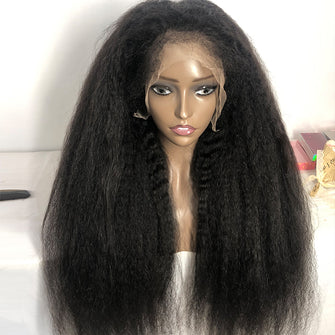Afro Kinky Straight 200% Density Virgin Human Hair Full Frontal Wig Over $200 per order get Free small sample Buy more than 2PCS Enjoy $20-$50 OFF