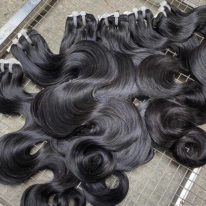 One Donor Cambodian Vietnamese Body Wave Raw Virgin Cuticle Aligned Human Hair Double Drawn Bundles