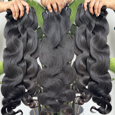 One Donor Cambodian Vietnamese Body Wave Raw Virgin Cuticle Aligned Human Hair Double Drawn Bundles