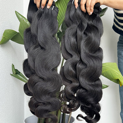 One Donor Cambodian Vietnamese Body Wave Raw Virgin Cuticle Aligned Human Hair Double Drawn Bundles