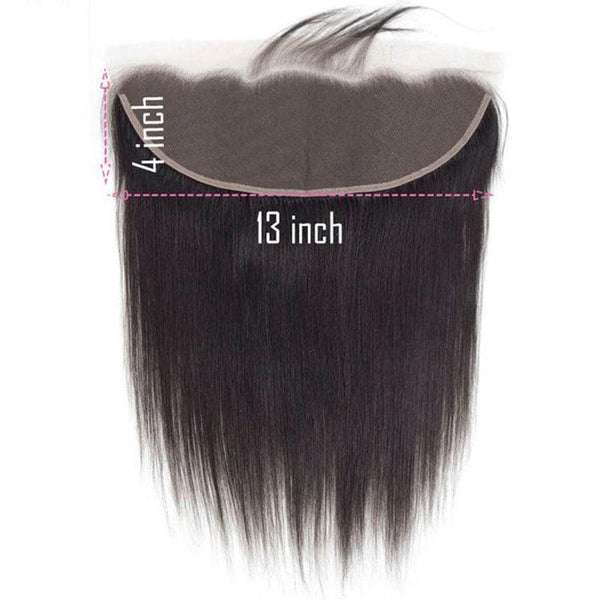 Straight Virgin Human Hair 13X4 Transparent Lace Frontal - URBAN CHIC HAIR