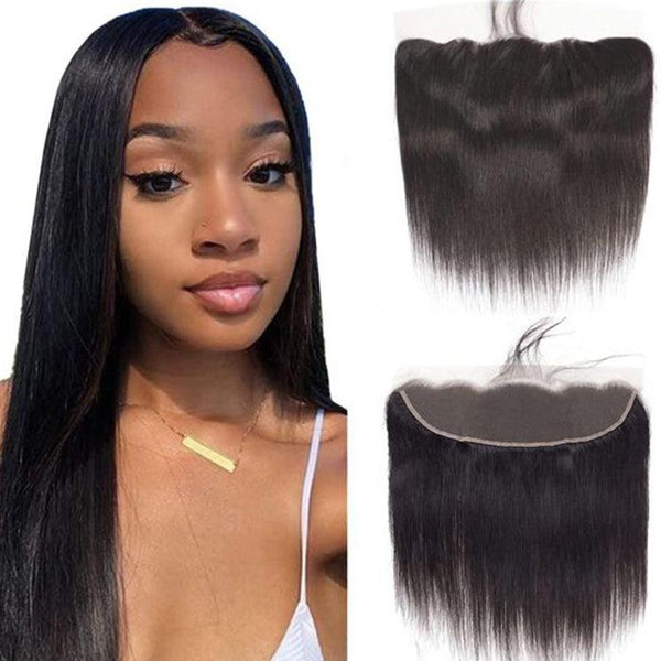 Straight Virgin Human Hair 13X4 Transparent Lace Frontal - URBAN CHIC HAIR