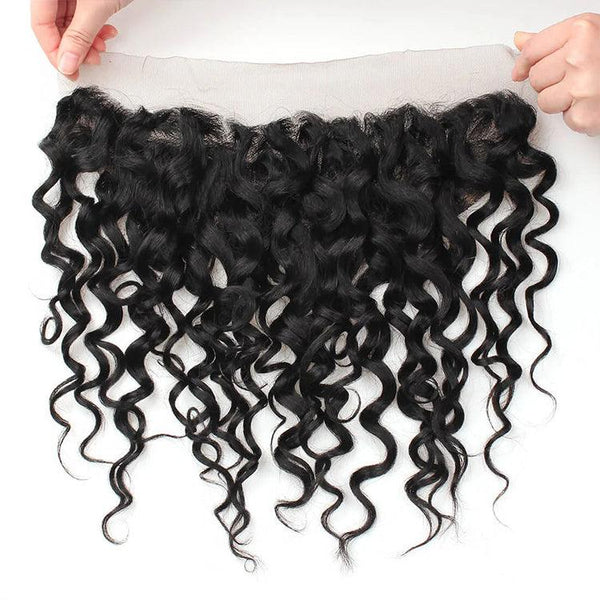 water wave Virgin Human Hair 13X4 Transparent Lace Frontal - URBAN CHIC HAIR