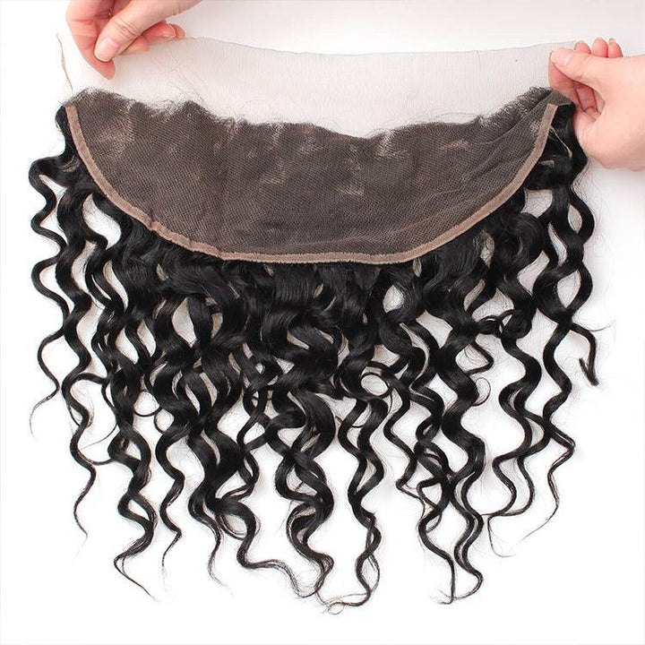 water wave Virgin Human Hair 13X4 Transparent Lace Frontal - URBAN CHIC HAIR