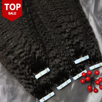 11A Kinky Straight Tape in Hair Extensions(40pcs/pack）