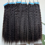 Kinky Straight Tape In Hair Extensions Double Drawn