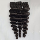 (3 Bundles Deal) Virgin Loose Deep Wave Bundles Double Drawn