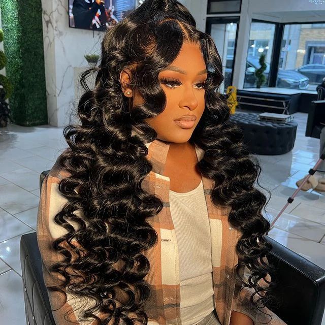 deep wave lace front wigs human hair