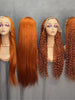 Ginger Orange Straight Water Wave Human Hair Full Lace Frontal Wig Over $200 per order get Free small sample Buy more than 2PCS Enjoy $20-$50 OFF