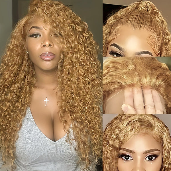 #27 Color Virgin Human hair 5x5 Transparent Lace Closure Glueless wigs - URBAN CHIC HAIR