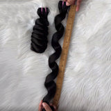(3 Bundles Deal) Virgin Loose Wave Bundles Double Drawn