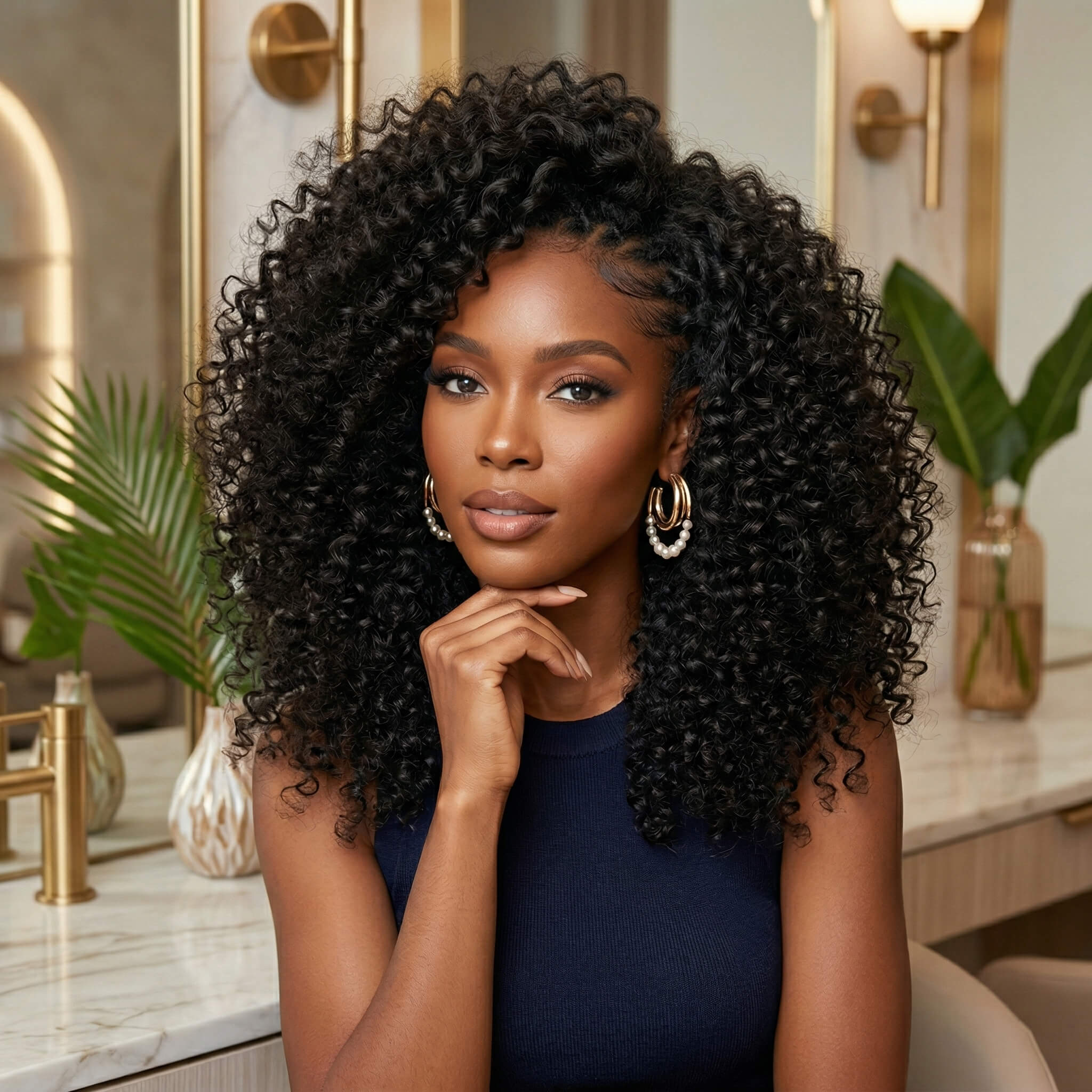 Burmese Curly Crochet Human Hair Knotless 3 Packs Full Head 70g×3 Virgin 1B 12-26 Inch