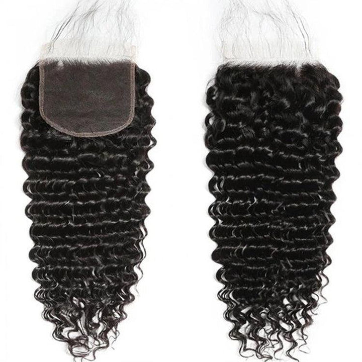 Deep wave Virgin Human Hair 5X5 Transparent Lace Closure - URBAN CHIC HAIR