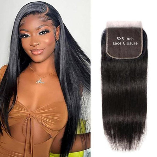 Straight Virgin Human Hair 5X5 HD Lace Closure - URBAN CHIC HAIR