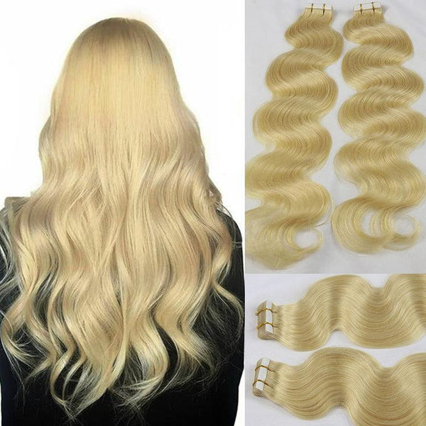 613 Blonde Body wave Tape in Hair Extensions Human Hair - URBAN CHIC HAIR