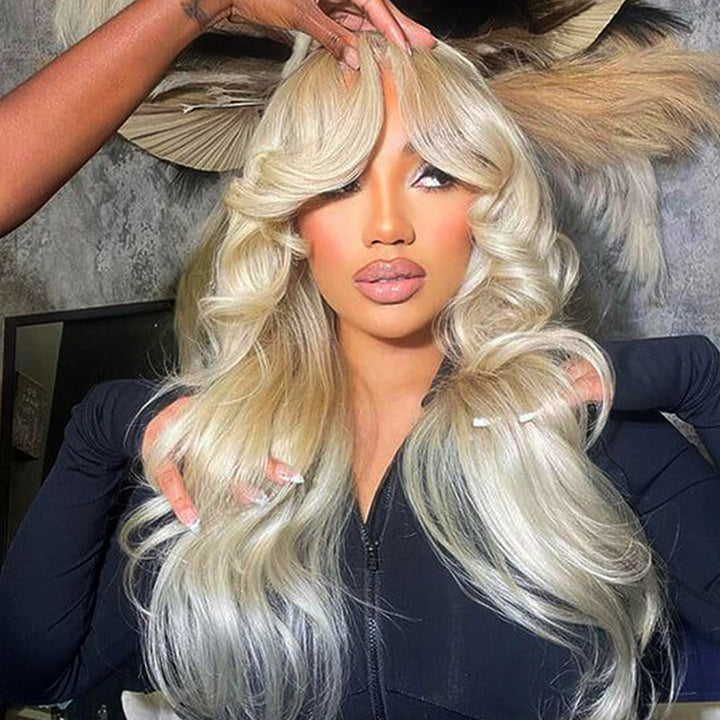 613 blonde Body Wave Virgin Human Hair 9x6 Transparent Lace Full Frontal Glueless Wigs - URBAN CHIC HAIR