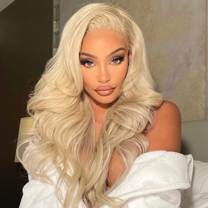 613 blonde Body Wave Virgin Human Hair 9x6 Transparent Lace Full Frontal Glueless Wigs - URBAN CHIC HAIR