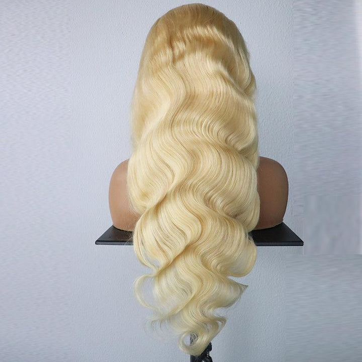 613 blonde Body Wave Virgin Human Hair 9x6 HD Lace Full Frontal Glueless Wigs - URBAN CHIC HAIR