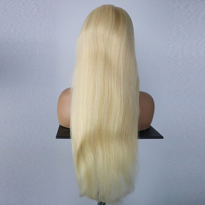 613 blonde Straight Virgin Human hair 9x6 HD Lace Full Frontal Glueless Wigs