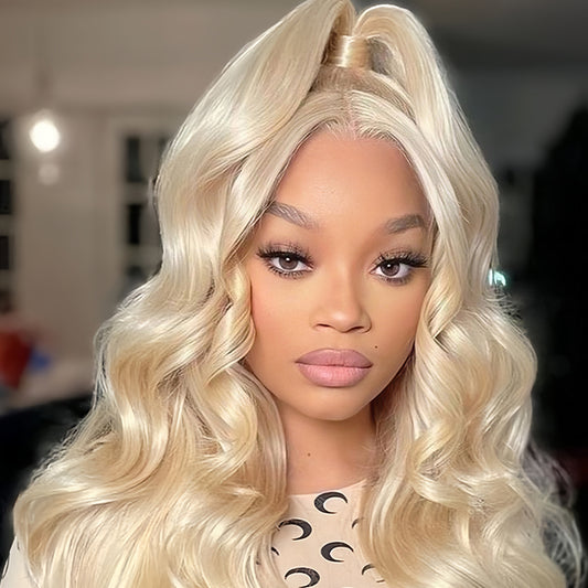 613 blonde Body Wave Virgin Human Hair 9x6 HD Lace Full Frontal Glueless Wigs