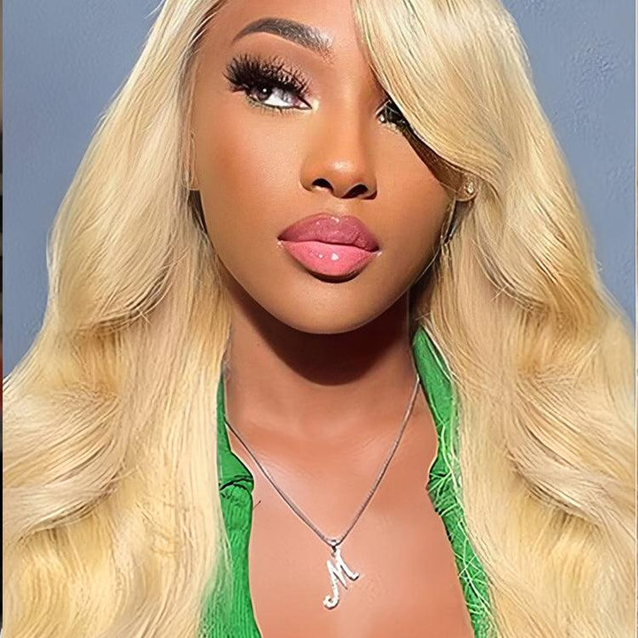 613 blonde Body Wave Virgin Human Hair 9x6 HD Lace Full Frontal Glueless Wigs - URBAN CHIC HAIR