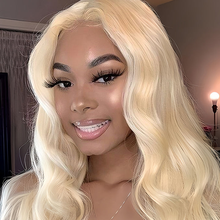 613 blonde Body Wave Virgin Human Hair 5x5 Transparent Lace Closure Glueless Wigs - URBAN CHIC HAIR