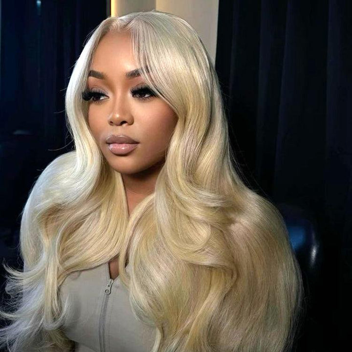 613 blonde Body Wave Virgin Human Hair 9x6 HD Lace Full Frontal Glueless Wigs - URBAN CHIC HAIR