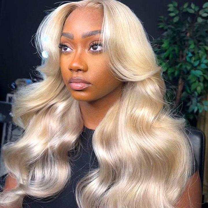 613 blonde Body Wave Virgin Human Hair 5x5 Transparent Lace Closure Glueless Wigs - URBAN CHIC HAIR