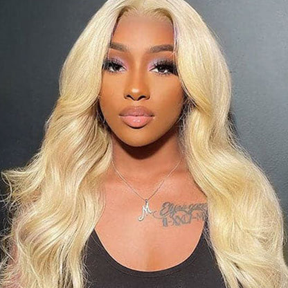 613 blonde Body Wave Virgin Human Hair 13x4 HD Lace Full Frontal Glueless  Wigs