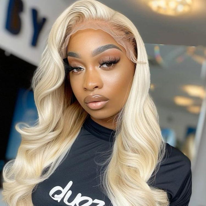 613 blonde Body Wave Virgin Human Hair 9x6 HD Lace Full Frontal Glueless Wigs - URBAN CHIC HAIR