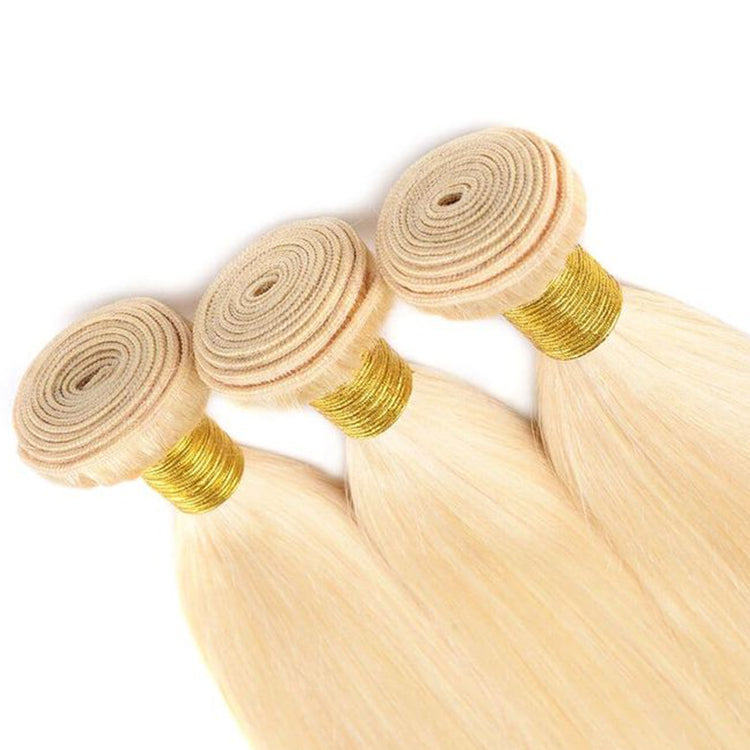 613 blonde Virgin Straight Human Hair Hair Bundles