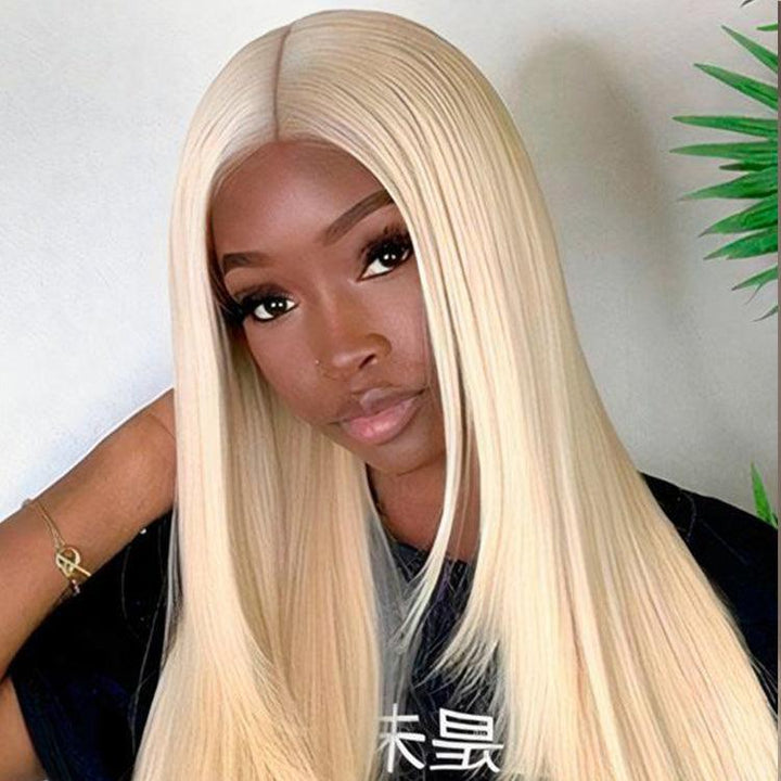 613 blonde Straight Virgin Human hair 13x4 HD Lace Frontal Glueless wigs - URBAN CHIC HAIR