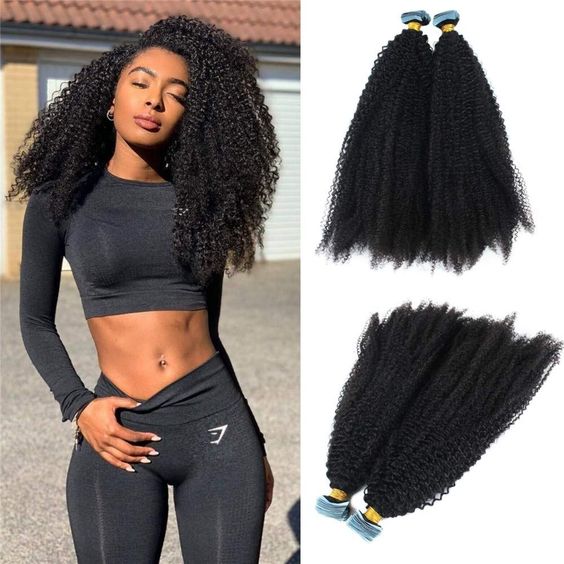 Kinky Curly Tape in Hair Extensions