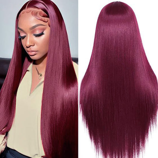 99j Color Virgin Human hair 5x5 Transparent Lace Closure Glueless wigs