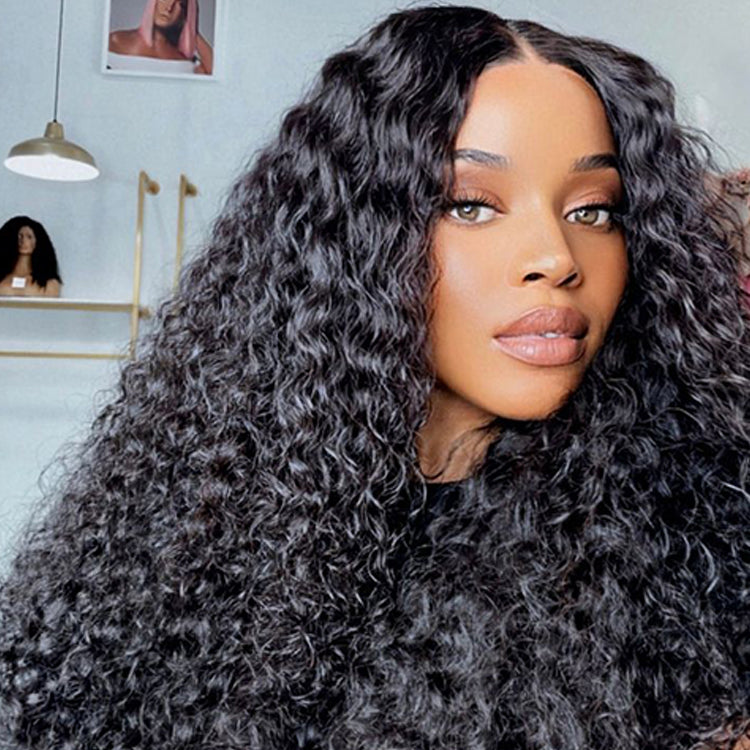 Burmese curly Virgin Human hair 5x5 Transparent Lace Closure Glueless Wigs - URBAN CHIC HAIR