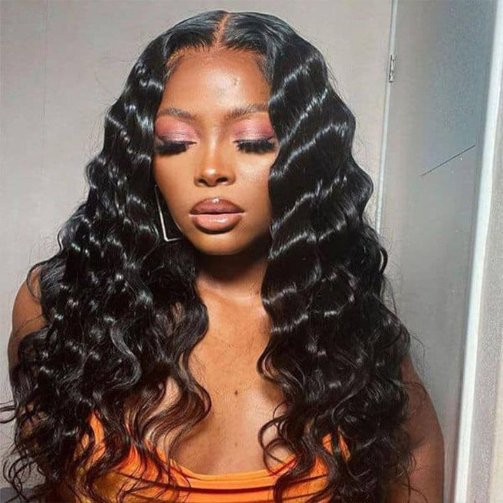 Cambodian Wavy Virgin Human hair 5x5 HD Lace Closure glueless Wigs - URBAN CHIC HAIR