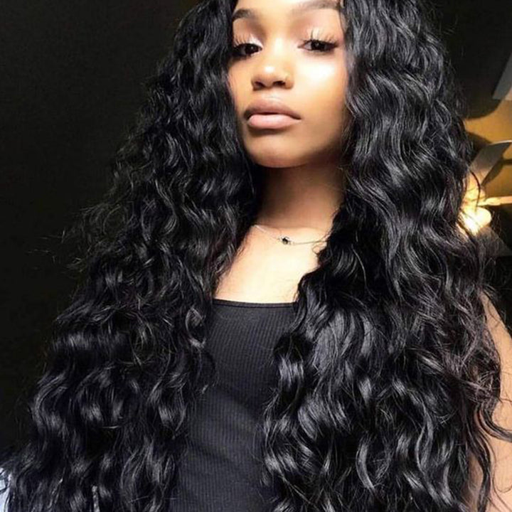 Cambodian Wavy Virgin Human hair 13x6 Transparent Lace Full Frontal glueless Wigs - URBAN CHIC HAIR