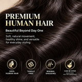 Close-up of premium 100% human hair showing smooth strands, natural shine, and silky texture for the UrbanChichair loose body wave wig.