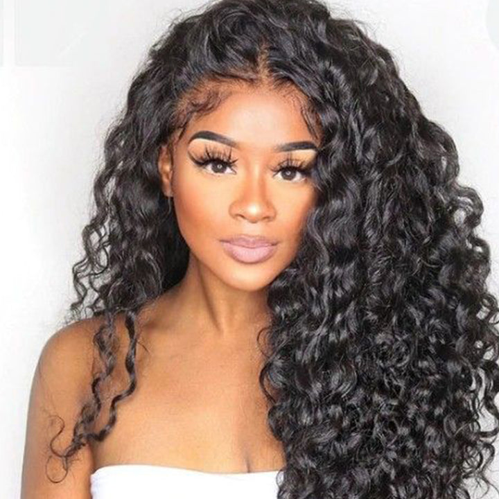 Eurasian curly Virgin Human hair 13x4 Transparent Lace Full Frontal glueless Wigs - URBAN CHIC HAIR